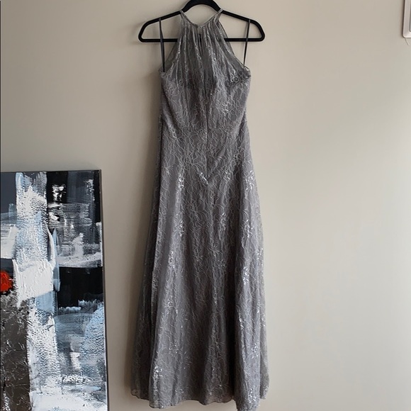 Dressy Florentine Lace Grey Dress - Picture 3 of 7
